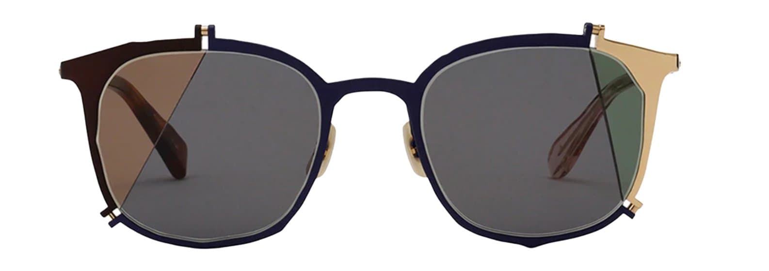 Akoni gold titanium frame with gradient tinted lenses